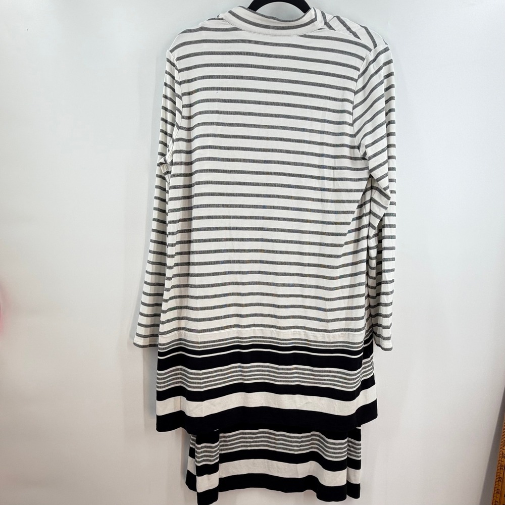 J. Jill Coastal Grandma Nautical Stripe Dress Cardigan Set Women M Travel Set - Picture 5 of 12